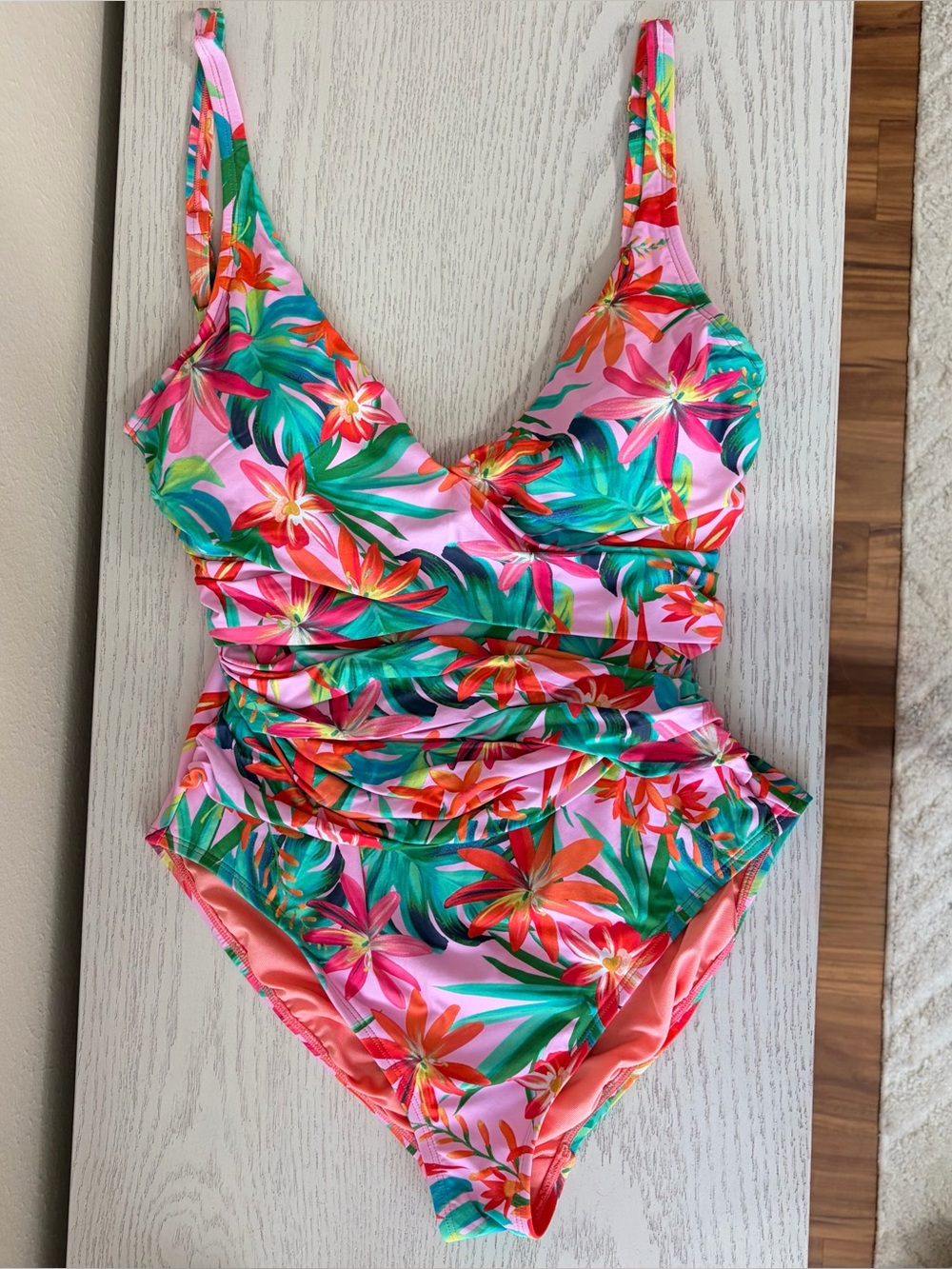 Like New Bleu Rod Beattie Ruched One-Piece Swimsuit